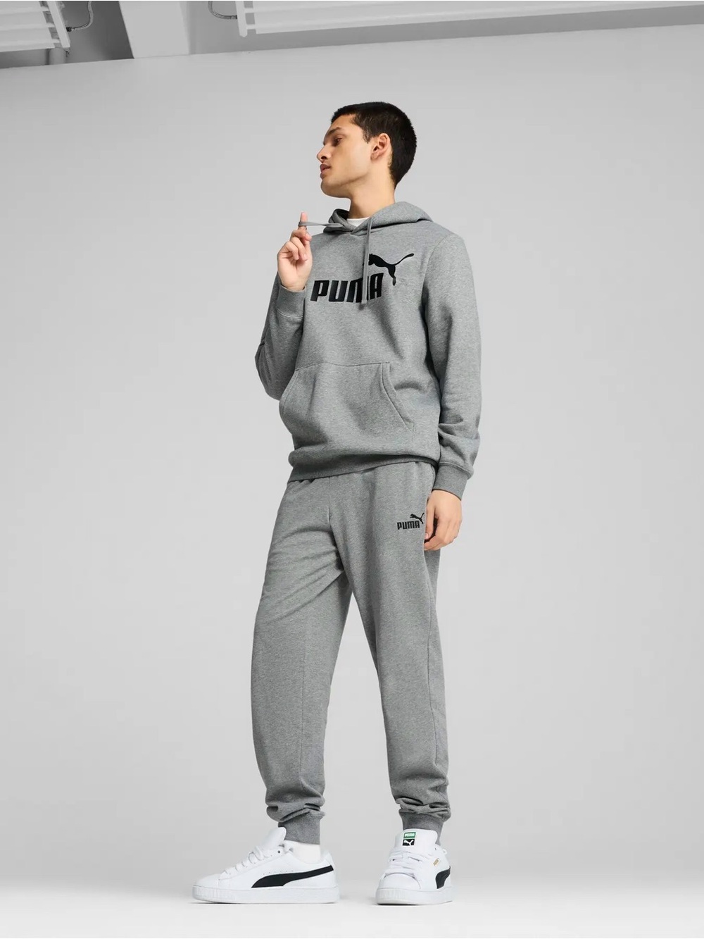 Puma Men's Gray Heather Hoodie & Sweatpants Joggers 🦍🩶